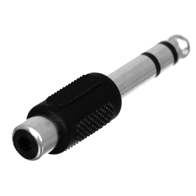 CESS 6.35mm 1/4 Inch Stereo TRS Male Plug to RCA Female Jack Silver Adapter Connectors - 6.35mm Stereo Male to RCA Female (4 Pack) - Image 3